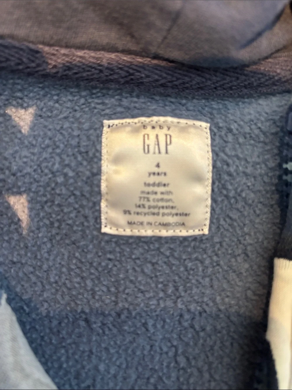 GAP Blue Camouflage Zip Hoodie